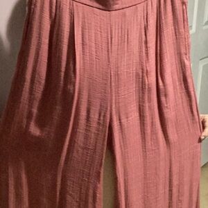Wonderly Pink Wide Leg Pants High-Waisted